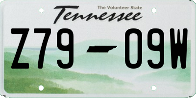 TN license plate Z7909W