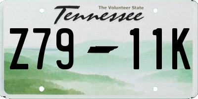 TN license plate Z7911K