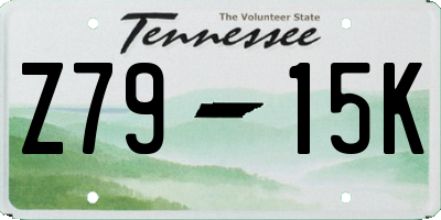 TN license plate Z7915K
