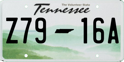 TN license plate Z7916A