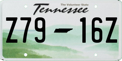 TN license plate Z7916Z
