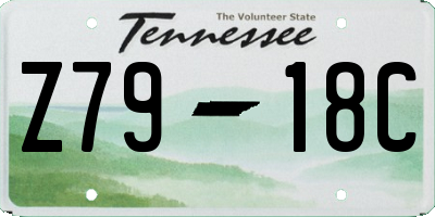 TN license plate Z7918C