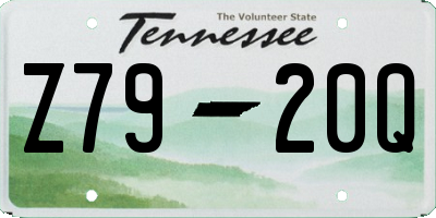 TN license plate Z7920Q