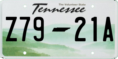 TN license plate Z7921A