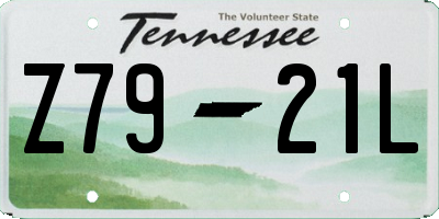 TN license plate Z7921L
