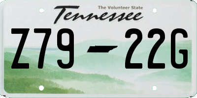 TN license plate Z7922G