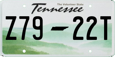TN license plate Z7922T