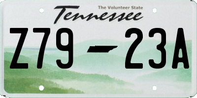 TN license plate Z7923A