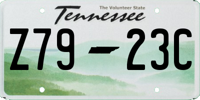 TN license plate Z7923C