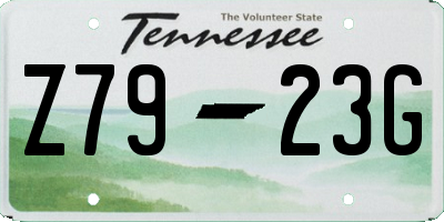 TN license plate Z7923G