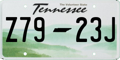 TN license plate Z7923J