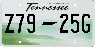 TN license plate Z7925G