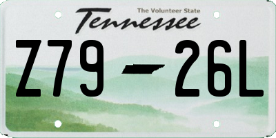 TN license plate Z7926L