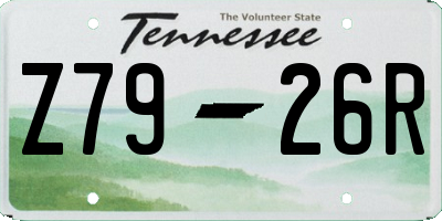 TN license plate Z7926R