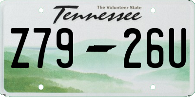 TN license plate Z7926U