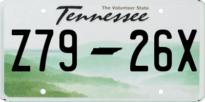 TN license plate Z7926X