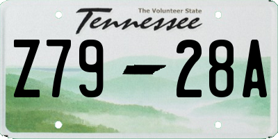 TN license plate Z7928A