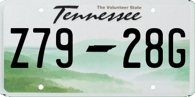 TN license plate Z7928G