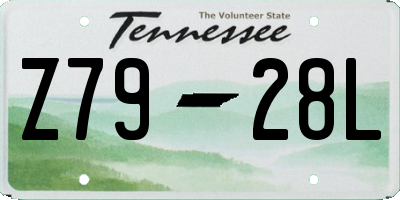 TN license plate Z7928L