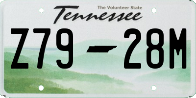 TN license plate Z7928M