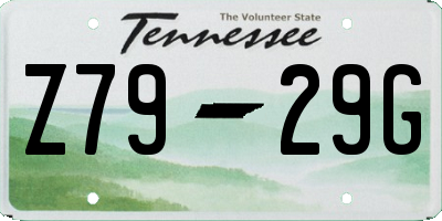 TN license plate Z7929G