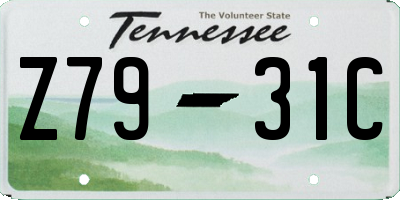 TN license plate Z7931C