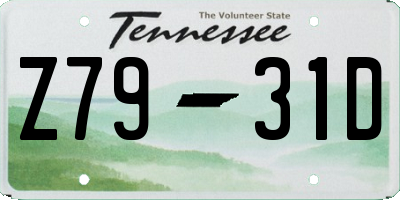 TN license plate Z7931D