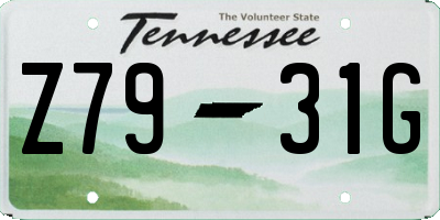 TN license plate Z7931G