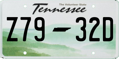 TN license plate Z7932D