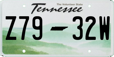 TN license plate Z7932W