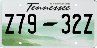 TN license plate Z7932Z