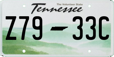 TN license plate Z7933C
