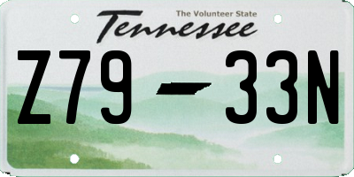 TN license plate Z7933N