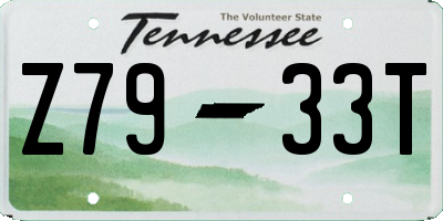 TN license plate Z7933T