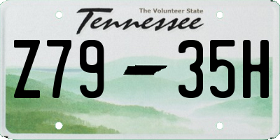 TN license plate Z7935H