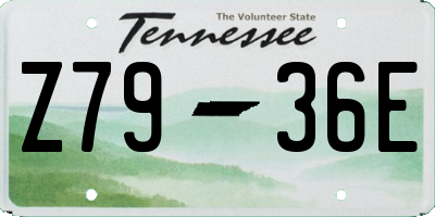 TN license plate Z7936E