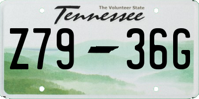 TN license plate Z7936G