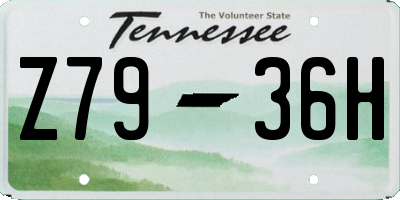 TN license plate Z7936H