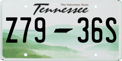 TN license plate Z7936S