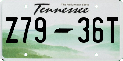 TN license plate Z7936T