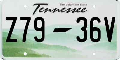 TN license plate Z7936V