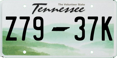 TN license plate Z7937K