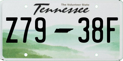 TN license plate Z7938F