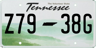 TN license plate Z7938G