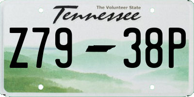 TN license plate Z7938P