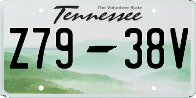 TN license plate Z7938V