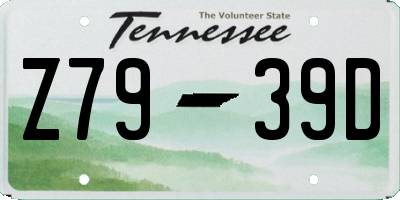 TN license plate Z7939D