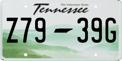 TN license plate Z7939G