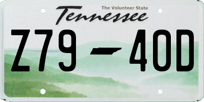 TN license plate Z7940D