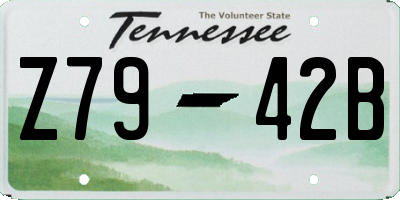 TN license plate Z7942B